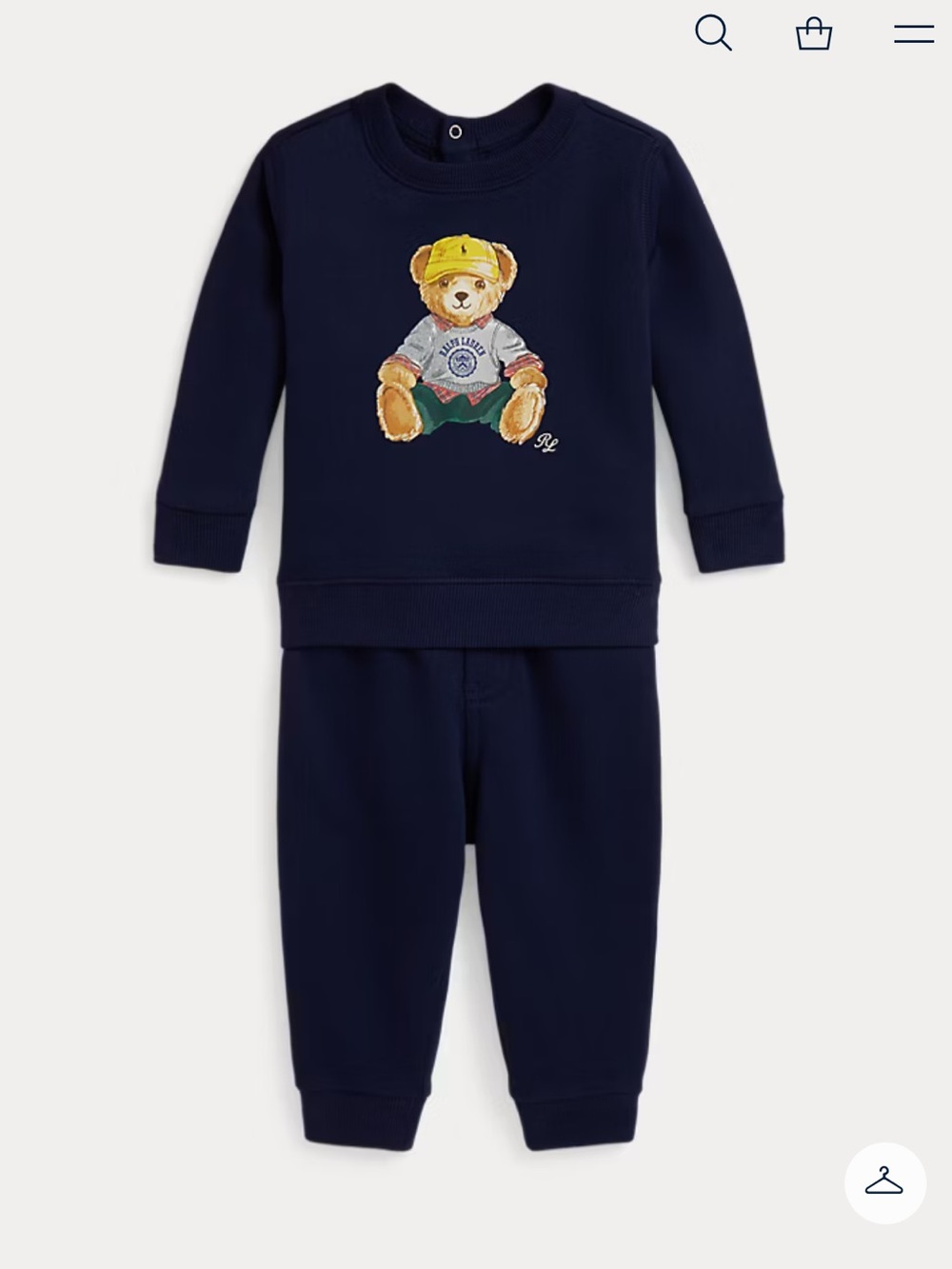 Polo Bear Fleece Sweatshirt & Pant Set Baby Boy 6 Month